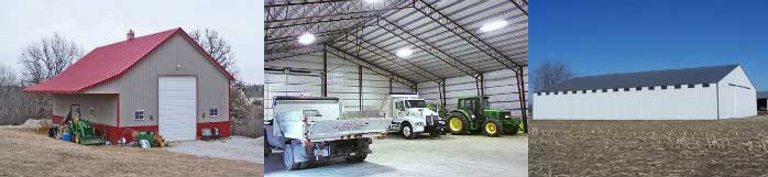 Three examples of custom metal buildings in North Carolina built by Worldwide Steel Buildings.