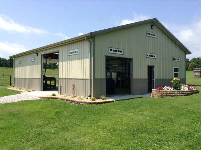 A metal building built by Worldwide Steel Buildings