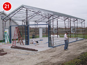 steel garage assembly process