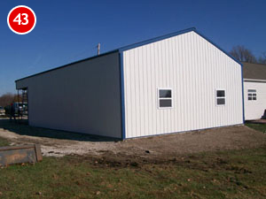 completed steel building assembly