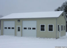 Steel garage kits can include steel walk doors, custom window placement, and a variety of garage door options.