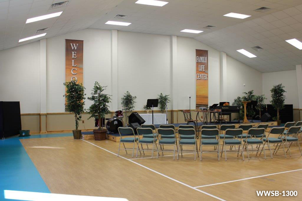 inside of a steel building church