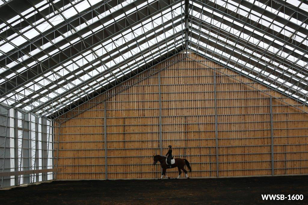 inside steel building horse arena