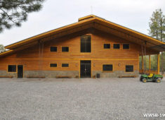 beautiful steel building with wood siding