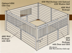 44x46 two-tone barn lean-to vertical roof barn