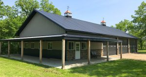 Overbrook Farms custom steel shop building by Worldwide Steel Buildings