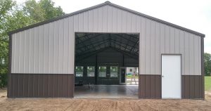 Metal barn kit from Worldwide Steel Buildings.