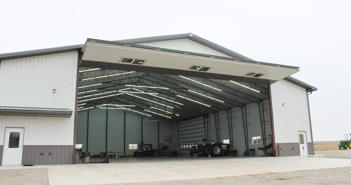 A steel agricultural shop in Perry Kansas by Worldwide Steel Buildings