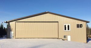 Worldwide Steel Buildings metal airplane hangars are designed to withstand wind and snow loads, even in Alaska.