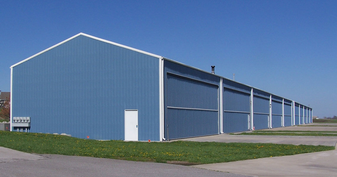 Municipal airport hangars and metal hangar kits from Worldwide Steel Buildings.