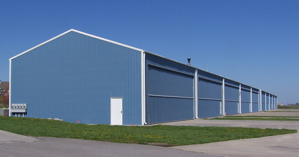 Municipal airport hangars and metal hangar kits from Worldwide Steel Buildings.