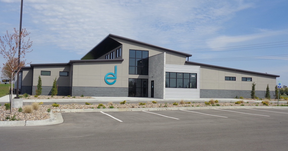 An exterior shot of Shawnee Dance Expressions, a dance studio built in Shawnee, KC by Worldwide Steel Buildings.