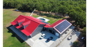 Steel Home and Garage with Large Solar Panel Array